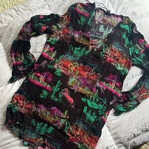 Nasty Gal Multicolor Desert Print Mini Dress